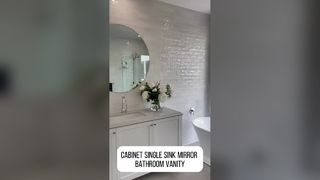 Kabinet wastafel tunggal cermin kamar mandi kesombongan