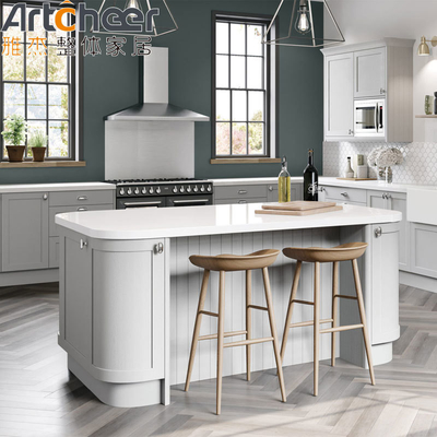 Beli Custom Made Apartemen Kecil Dapur Lemari Dengan Kristal Panel Kaca Countertop pembuatan online
