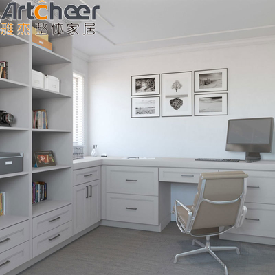 Beli Lemari Dapur Shaker Putih Modern Dengan Laminated Half Bullnose Countertop Edge pembuatan online