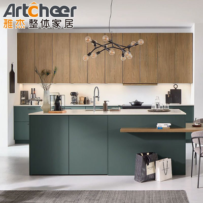 Beli Desain Panel Pintu Kayu Padat Lemari Dapur dengan Lapisan Half Bullnose Countertop pembuatan online