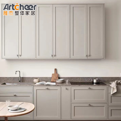 Beli Flat Edge Countertop Eased Edge Modern Modular Kitchen Cabinet untuk perakitan bebas kerumitan pembuatan online