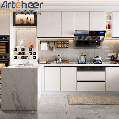 Beli Putih Warna U Bentuk Lemari Dapur Bahan WPC Ukuran Disesuaikan untuk Rumah Modern pembuatan online