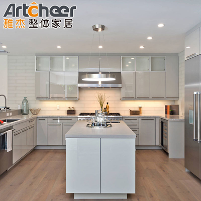 Beli Lemari Masakan Kayu Padat Antik Mewah Dalam Gaya Modern Unit Dapur Bentuk U pembuatan online