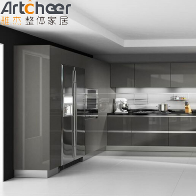 Beli Lemari Dapur Laminasi Desain Modular Modern Siap Merakit Bentuk U pembuatan online