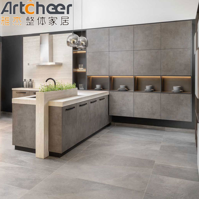 Beli Kabinet dapur Italia modern dengan meja stainless steel dan desain modular pembuatan online