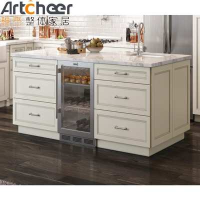 Beli Meja Pulau Dapur Desain Modern dengan Storage dan Customized Color Shaker Cabinets pembuatan online