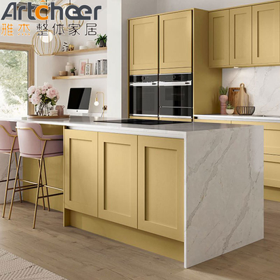 Beli Melamin Papan Pintu Bahan Batu Kepulauan Dapur Custom Meja dengan Penyimpanan pembuatan online