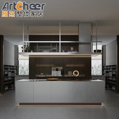 Beli Furnitur dapur Kayu padat Lemari dapur modern dengan pulau dapur mewah Set furnitur desain gratis pembuatan online