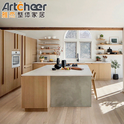 Beli Satuan Dapur Berkilau Tinggi Kontemporer Lemari Kayu Walnut Amerika Lemari Veneer pembuatan online