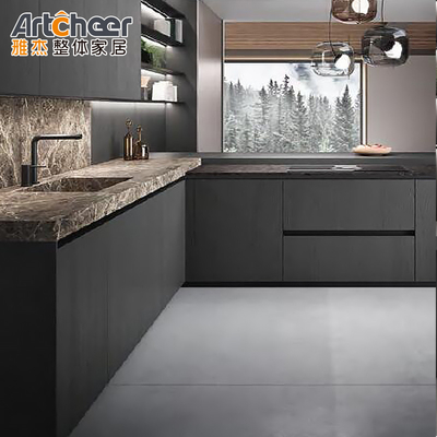 Beli RTA Dapur Kabinet lengkap Walnut Gaya Eropa Mewah Hitam Kayu Desain Amerika Serikat Italia pembuatan online