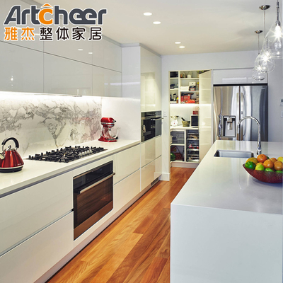 Beli Lemari dapur dengan pulau dapur tunggal dan perawatan permukaan panel pintu lacquer pembuatan online