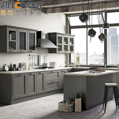 Beli American Style Desain Mewah Lemari Dapur Kayu Padat dengan Lemari Dapur Pantry pembuatan online
