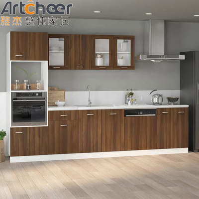 Beli Lemari dapur papan partikel dalam gaya industri dengan countertop kuarsa buatan pembuatan online