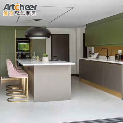 Beli Pure Acrylic Countertop Emas Pegang Lemari Dapur Dengan Desain Modern Dan Pintu Flip pembuatan online