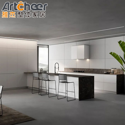 Beli Kabinet Perabot Dapur Set dengan Meja Pulau dan Aksesoris Genggaman dalam Desain Modern pembuatan online