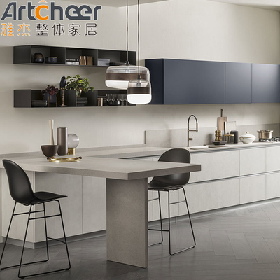 Beli Lemari Dapur Tanpa Tangan Set Modern Dengan Meja Meja Marmer Dan Pulau pembuatan online