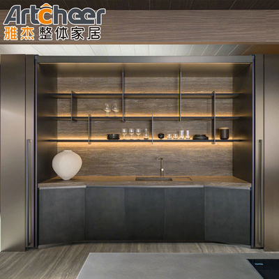 Beli Kepulauan Custom dan Countertop Pintu Kayu Melamin Dapur Kabinet dengan Desain Modern pembuatan online