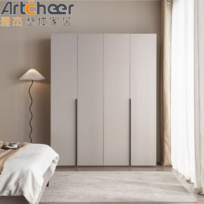 Beli Furnitur kamar tidur Modern lemari pakaian abu-abu terang Desain lemari dengan pakaian gantungan dan dua pintu pembuatan online