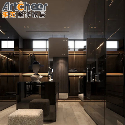Beli Furnitur Kamar Tidur Kayu Desain Modern dengan Pintu Kaca dan Lemari Walk-in Lemari pembuatan online