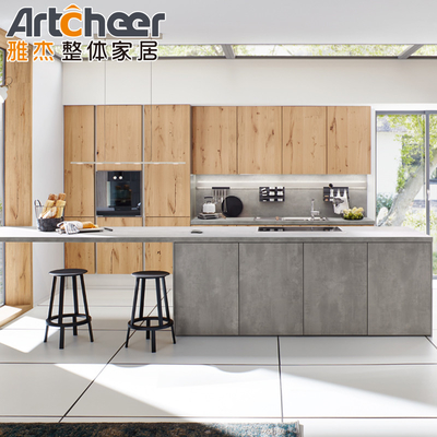 Beli Pengrajin dapur lemari furnitur dengan kayu lapis dan veneer laminasi akhir pembuatan online