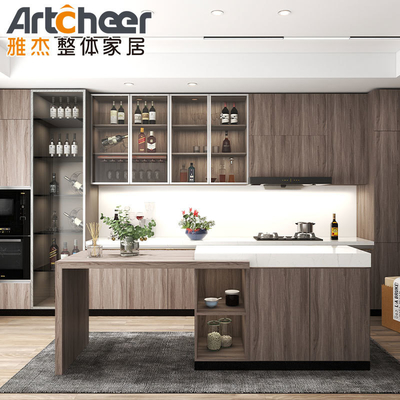 Beli Kabinet Dapur Modern Bentuk I Perabot Dapur Berwarna Kayu Padat Untuk Interior yang awet pembuatan online