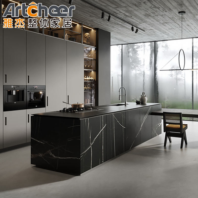 Beli Kayu padat I bentuk dapur lemari kayu veneer pantry lemari untuk dapur Anda pembuatan online