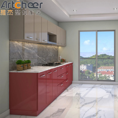 Beli Furnitur kayu lapis tahan lama Lemari dapur berkilau abu-abu dengan finishing lacquer pembuatan online