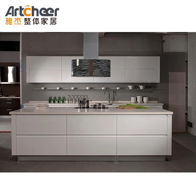 Beli Marmer Top Flat Pintu Kayu Padat Dapur Lemari Perabot Set Gaya Italia Kontemporer pembuatan online
