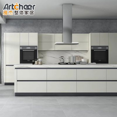 Beli Kabinet Dapur Italia Gaya Eropa Modern dengan Pintu Kayu dan Atas Marmer pembuatan online