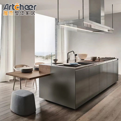 kualitas  Base Cabinets Luxury Italian Design Modern Kitchen Cabinet Set Stone Top Wood Frame pabrik