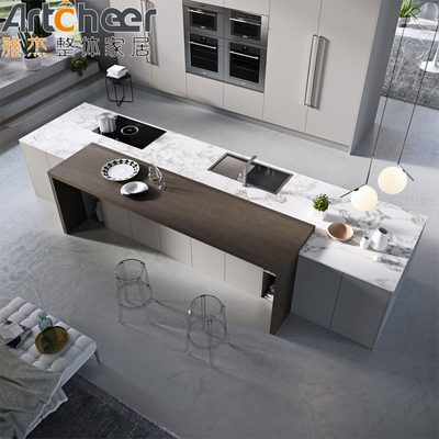 Beli Italian Design Modern Dapur Lemari di Plywood Veneer dan Lacquer Finish pembuatan online
