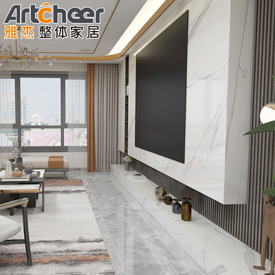 Beli Stand TV Kayu Dinding di High Gloss Finish untuk Storage ruang tamu modern pembuatan online