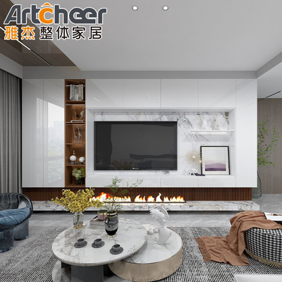 Beli High Grade E1 Lemari TV Kayu Desain furnitur untuk ruang tamu modern Wall Mount pembuatan online