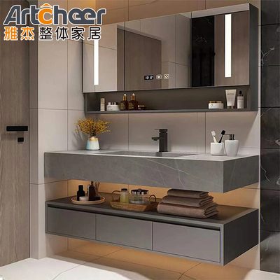 Beli Lemari Dapur dan Modern Kayu Double Sink Kamar Mandi Vanitas dengan Baskom Waterproof pembuatan online