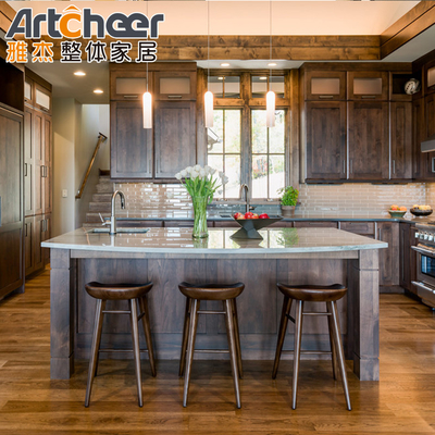 Modern Bergaya Lemari Dapur Kayu Antik Shaker Desain untuk Dapur Tradisional