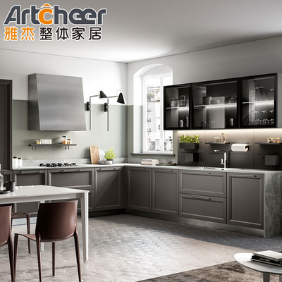 Furnitur Kayu Padat Dapur Lemari penyimpanan Desain modular dengan Model Lemari Dinding