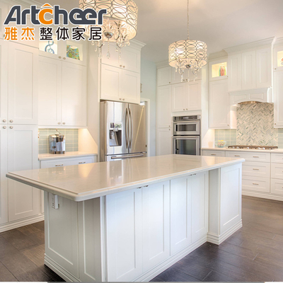 Desain Kontemporer Lemari Dapur Modular Warna Hitam Lengkap Set Lemari Kayu Padat
