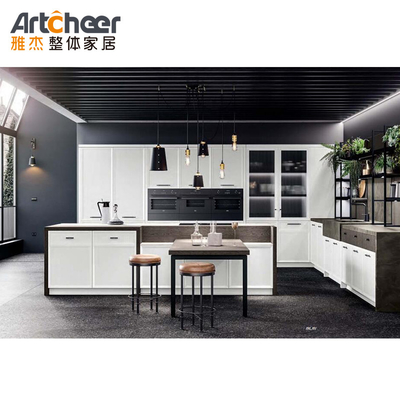 Laminasi Ogee Edge Sinter Batu Meja Atas Dapur Lemari Set dengan Cabinet Pulau