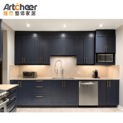 Artcheer Modular/RTA Modern Kitchen Islands Dengan Badan Kayu Padat Dan Atas Granit Artifisial