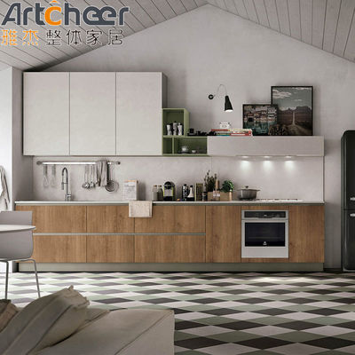 Kabinet dasar wastafel Pulau Warna yang disesuaikan dengan Kabinet Dapur Gaya Kayu PANEL Modern