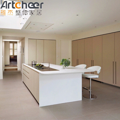Furnitur Lapis Dapur Lemari Kayu Dengan Aksesoris Lemari Dalam Warna Disesuaikan