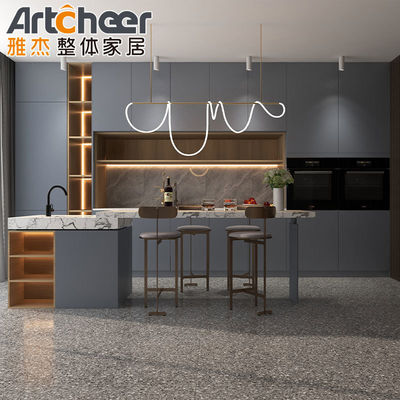 Set Desain Dapur Berwarna I Bentuk yang Disesuaikan dengan Center Island dan Lazy Susan Storage