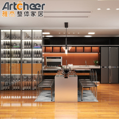 Lemari Skandinavia Perabot dapur modern dengan ukuran khusus Lemari dan meja pulau