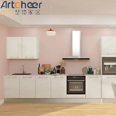 UK Style Panel Pintu Kayu Padat Gloss Tinggi Lapis Laminasi I Bentuk Mini Dapur Lemari