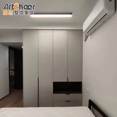 Villa Modern Sliding Alimirah Kayu Kaca Kombinasi Lemari Pakaian Organiser