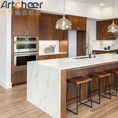 Lemari Dasar Gaya Modern Lemari Dapur Klasik Dengan Finish Veneer Kayu Padat