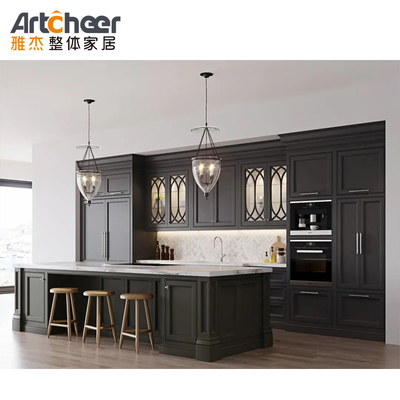 Kabinet Dapur Desain Kontemporer Dengan Rak Ramah Lingkungan E1