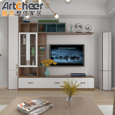 Rumah Furnitur TV LED sederhana Wall Mount Stand Cabinet dengan Pintu Geser di Indonesia